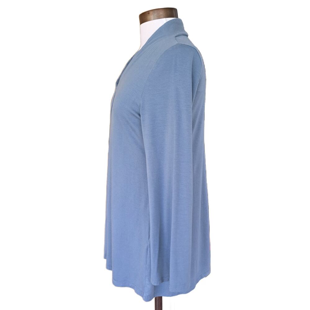 EILEEN FISHER Slate Blue V-neck Tunic Top Size Small Long Sleeve Tencel - Picture 2 of 8